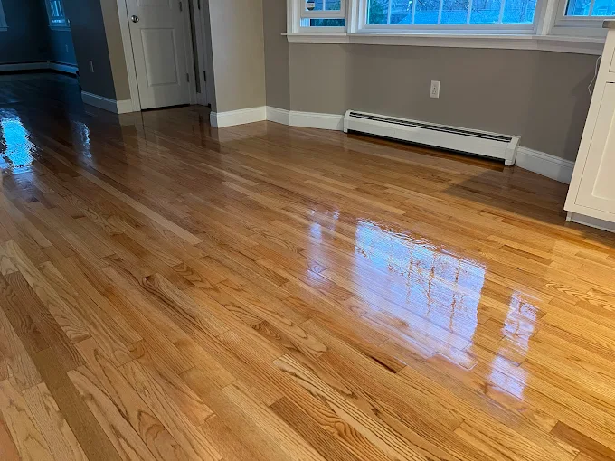 Dustless refinished hardwood floor