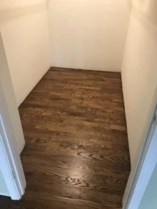 hardwood floor installation and refinishing in a small room