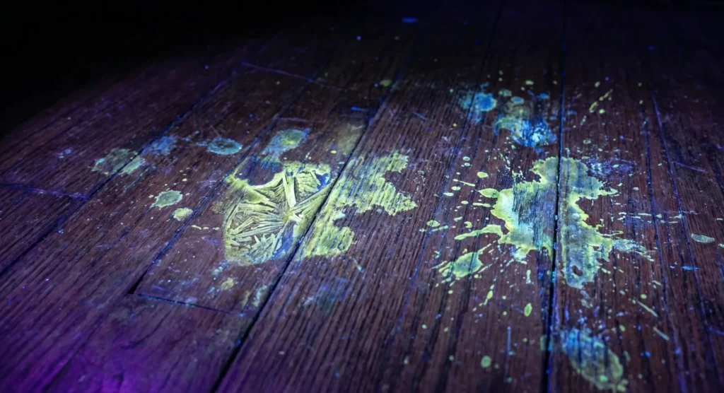 hidden Stains exposure with UV light