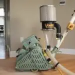 Floor sanding machine in a room