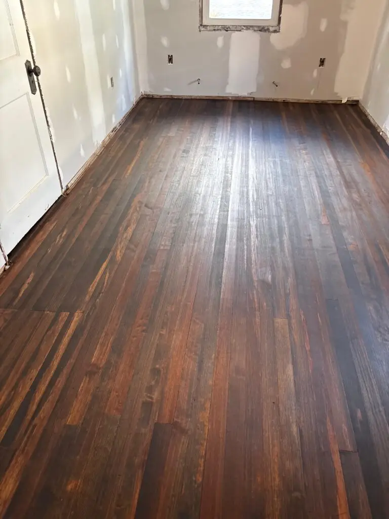 Newly polished wooden floor