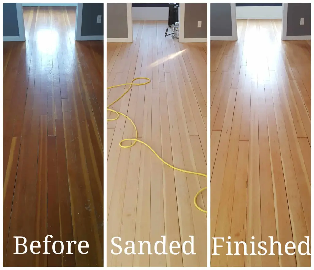 Floor restoration process in three stages
