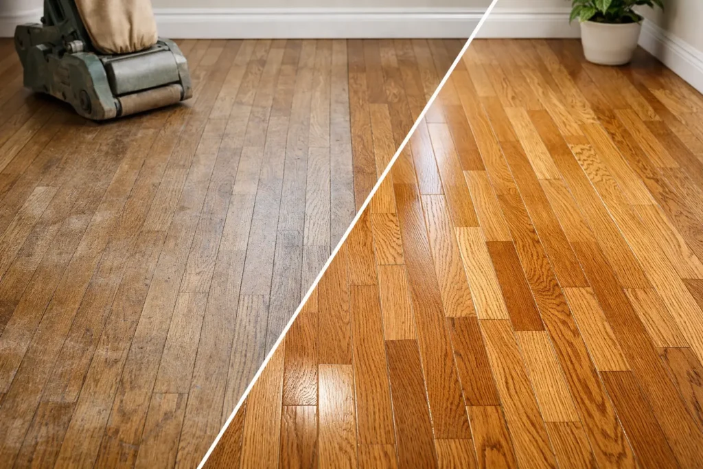 Before and After Oak Refinishing Results