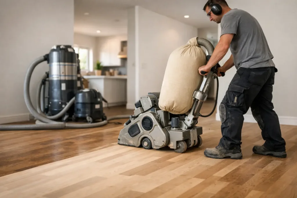 Dustless Hardwood Floor Sanding Process