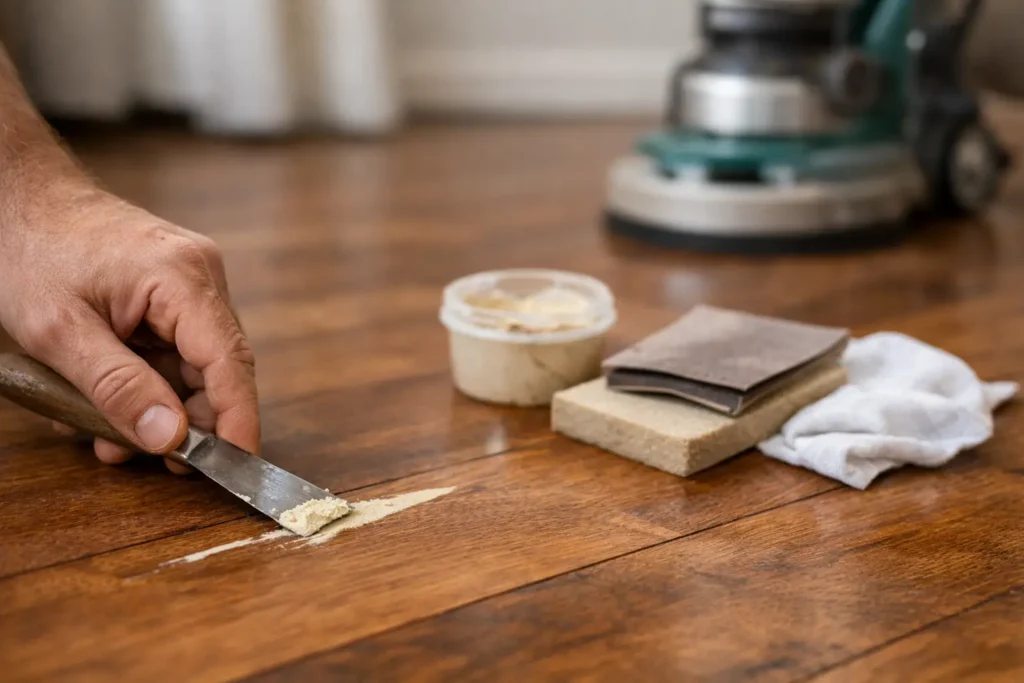 Hardwood Floor Gouge Repair Before Refinishing