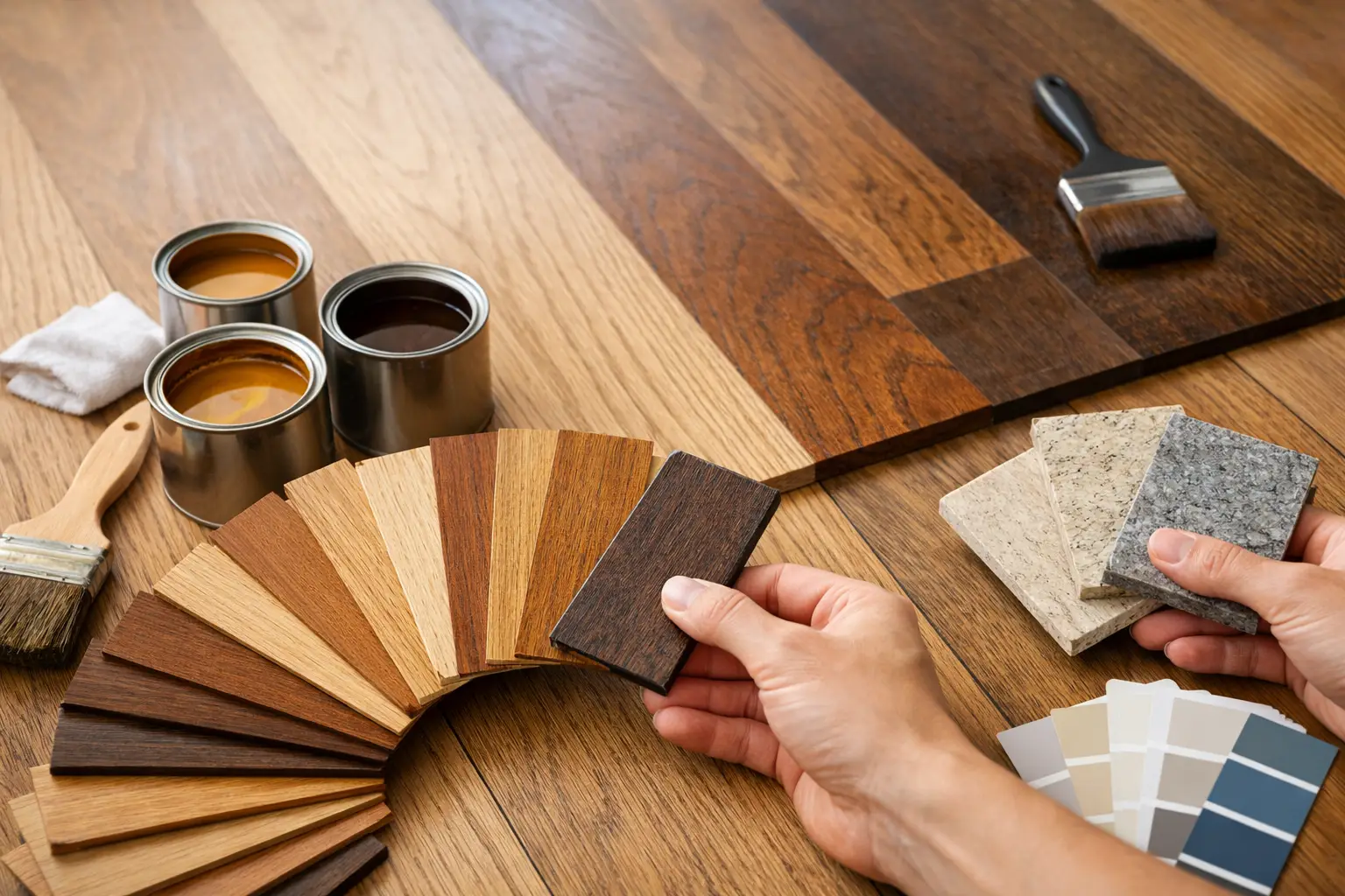 Color samples for floor staining selection