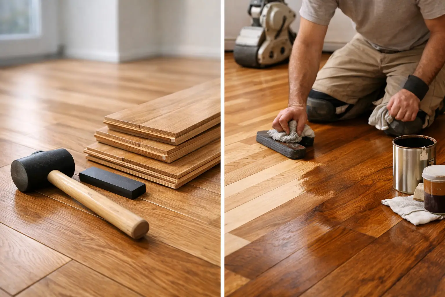 Hardwood flooring installation and finishing tools