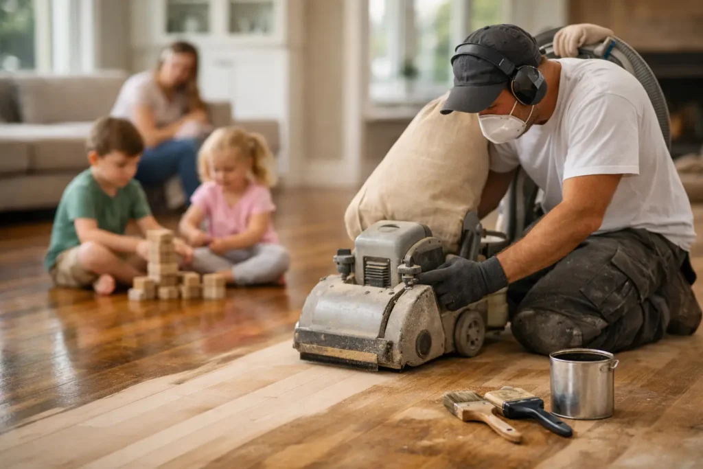 Refinish Hardwood Floors With Kids at Home