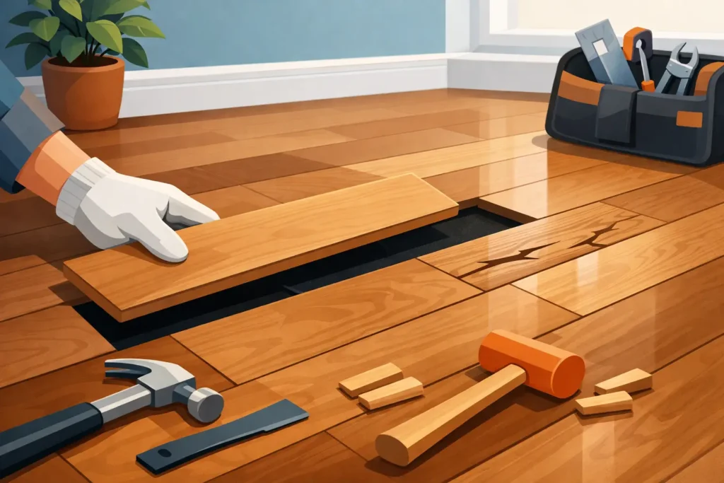 Replace Damaged Hardwood Boards Without Full Refinish