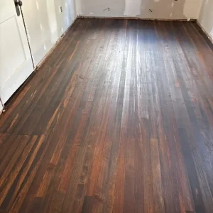Newly polished wooden floor